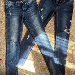 2 Pairs Maurice’s distressed jeggins small long tall